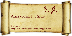 Viszkocsil Júlia névjegykártya
